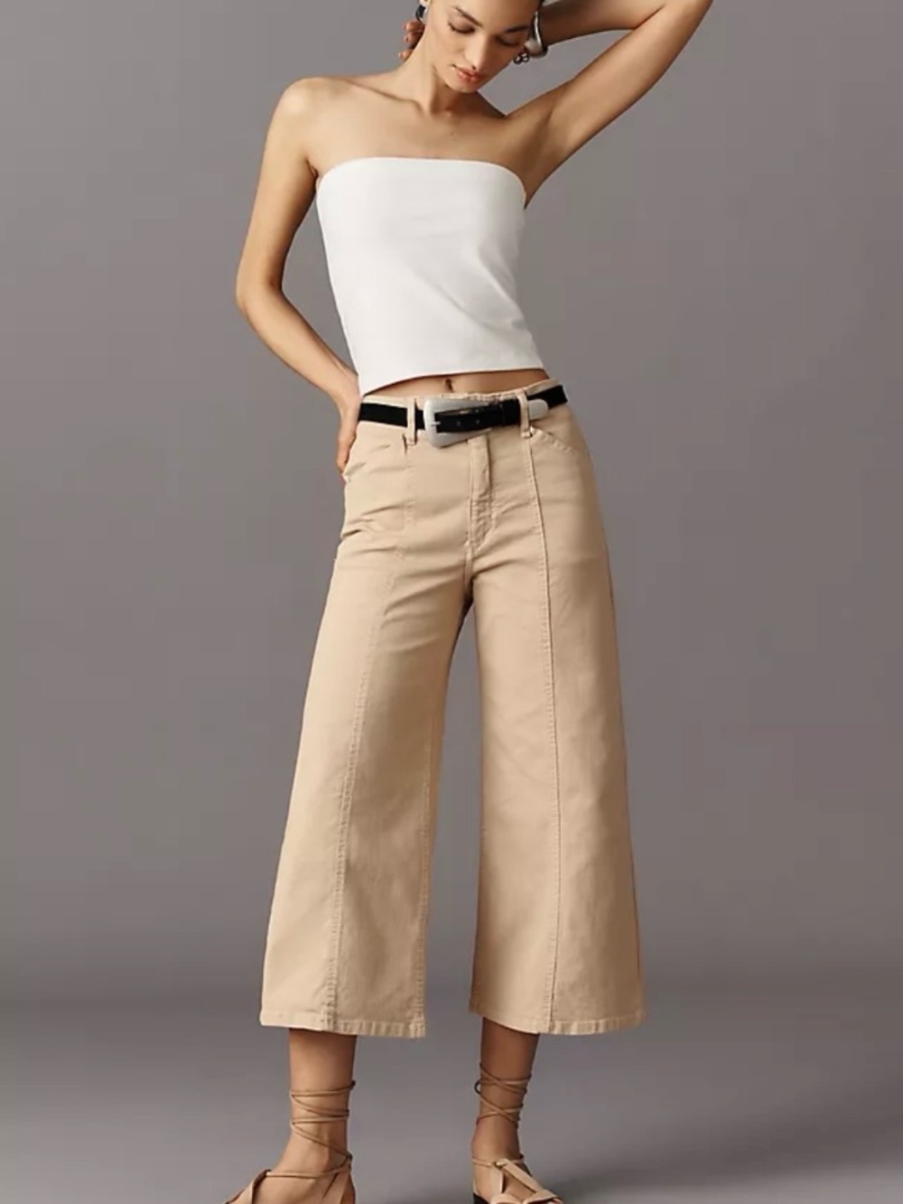 Maeve by Anthropologie The Delaney Crop Clean Seamed High-Rise Wide-Leg Jeans 29